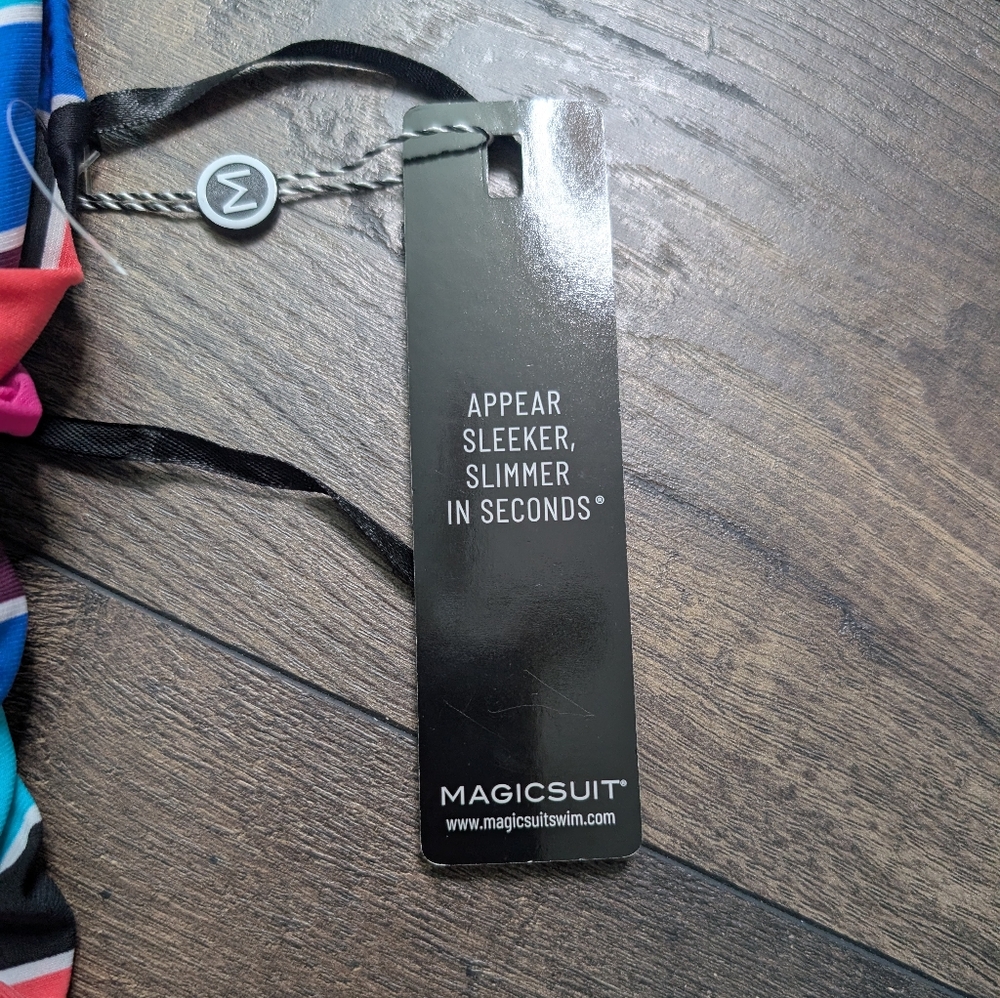 NWT Magicsuit Prism Angelina V Neck One Piece Halter Swimsuit Size 16 - Picture 4 of 10